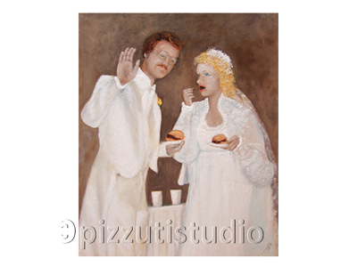 Custom wedding portrait painting